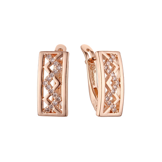 Earrings in Rose Gold, two tone plating colors