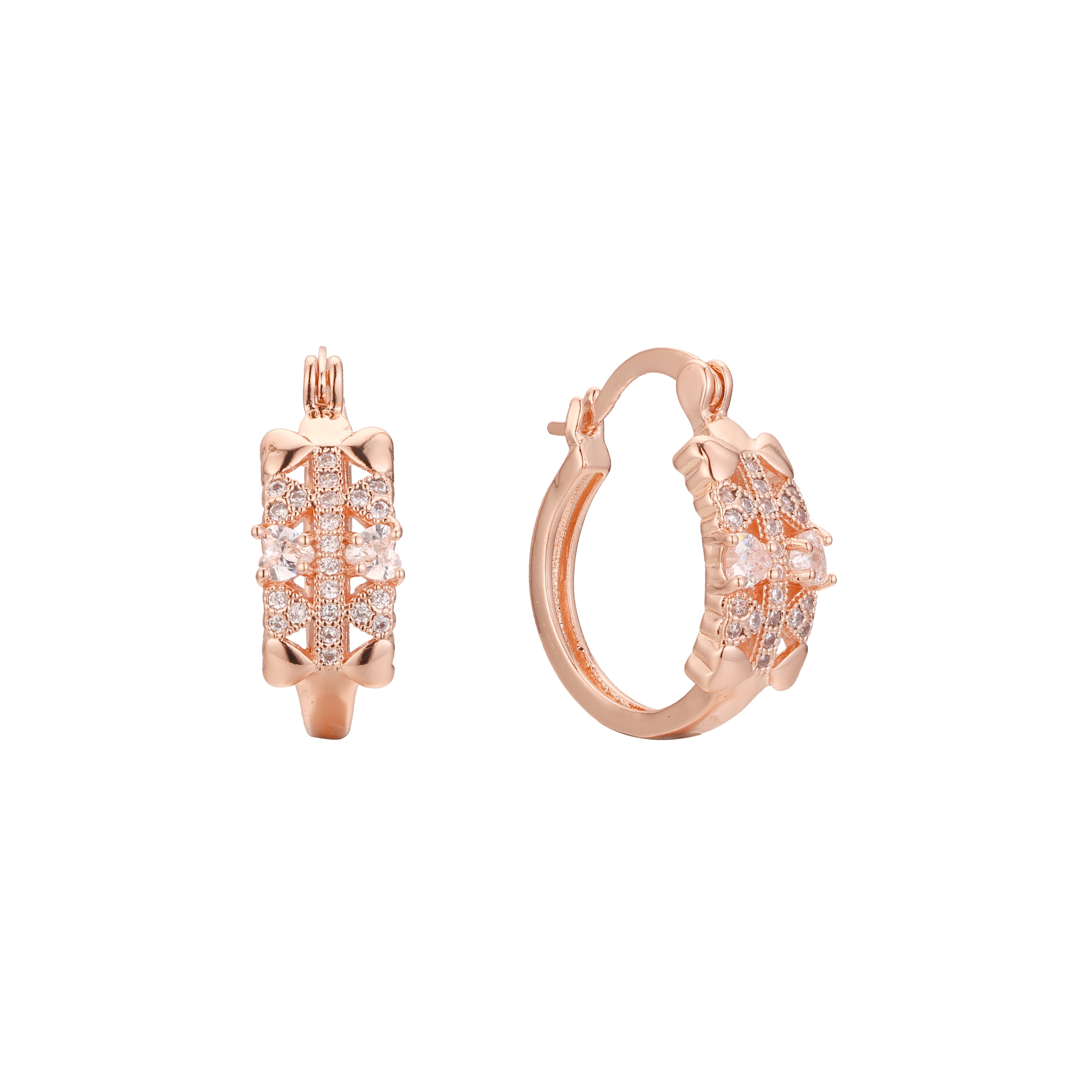 Hoop earrings in 14K Gold, Rose Gold plating colors