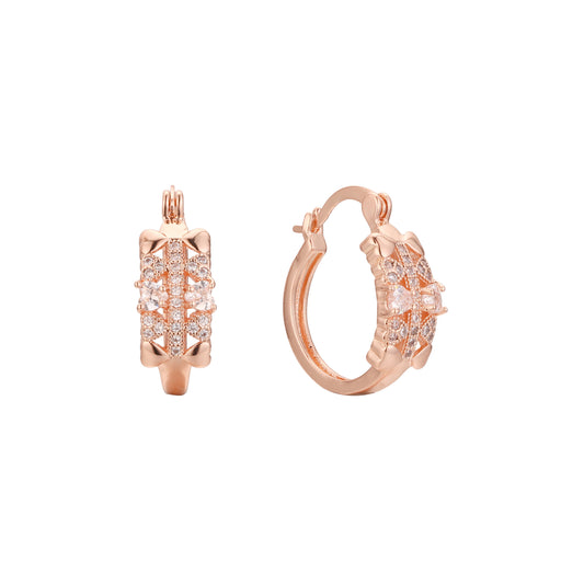 Aretes de aro en Oro de 14K, baño de Oro Rosa colores