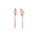 Brincos altos em ouro 14K, ouro rosa, duas cores de revestimento