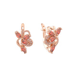 Cluster Colorful CZs Rose Gold earrings