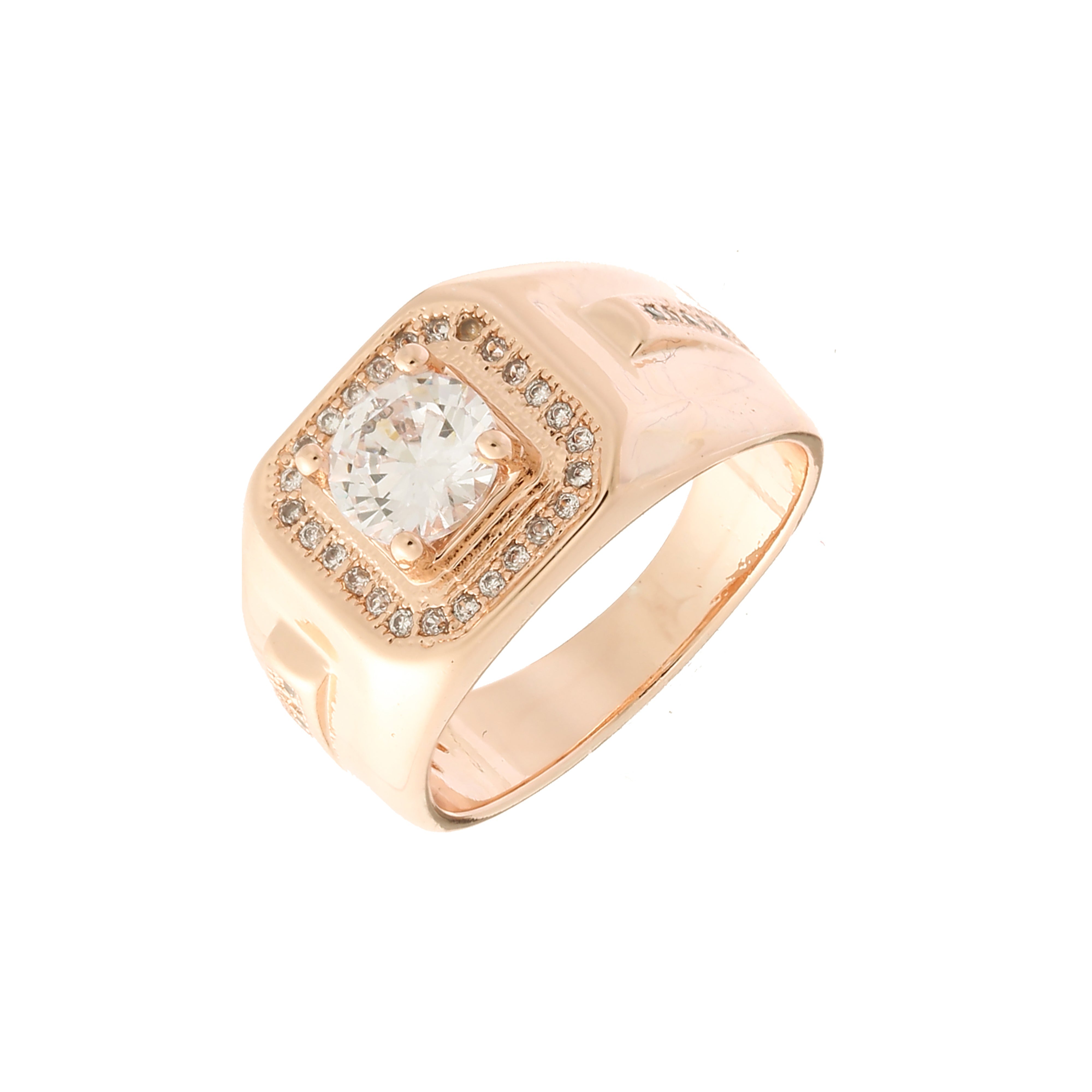 Solitaire Men's rings in 14K Gold, Rose Gold plating colors