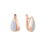 Aretes de racimo en Oro de 14K, Oro Rosa, baño de dos colores