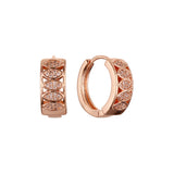 Brincos Huggie em ouro 14K, cores banhadas a ouro rosa