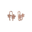 Flower ear cuff earrings in 14K Gold, Rose Gold plating colors