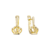 Aretes corona niño en Oro 14K, Oro Rosa, baño en dos colores