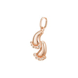 Double feet pendant in 14K Gold, Rose Gold two tone, White Gold plating colors