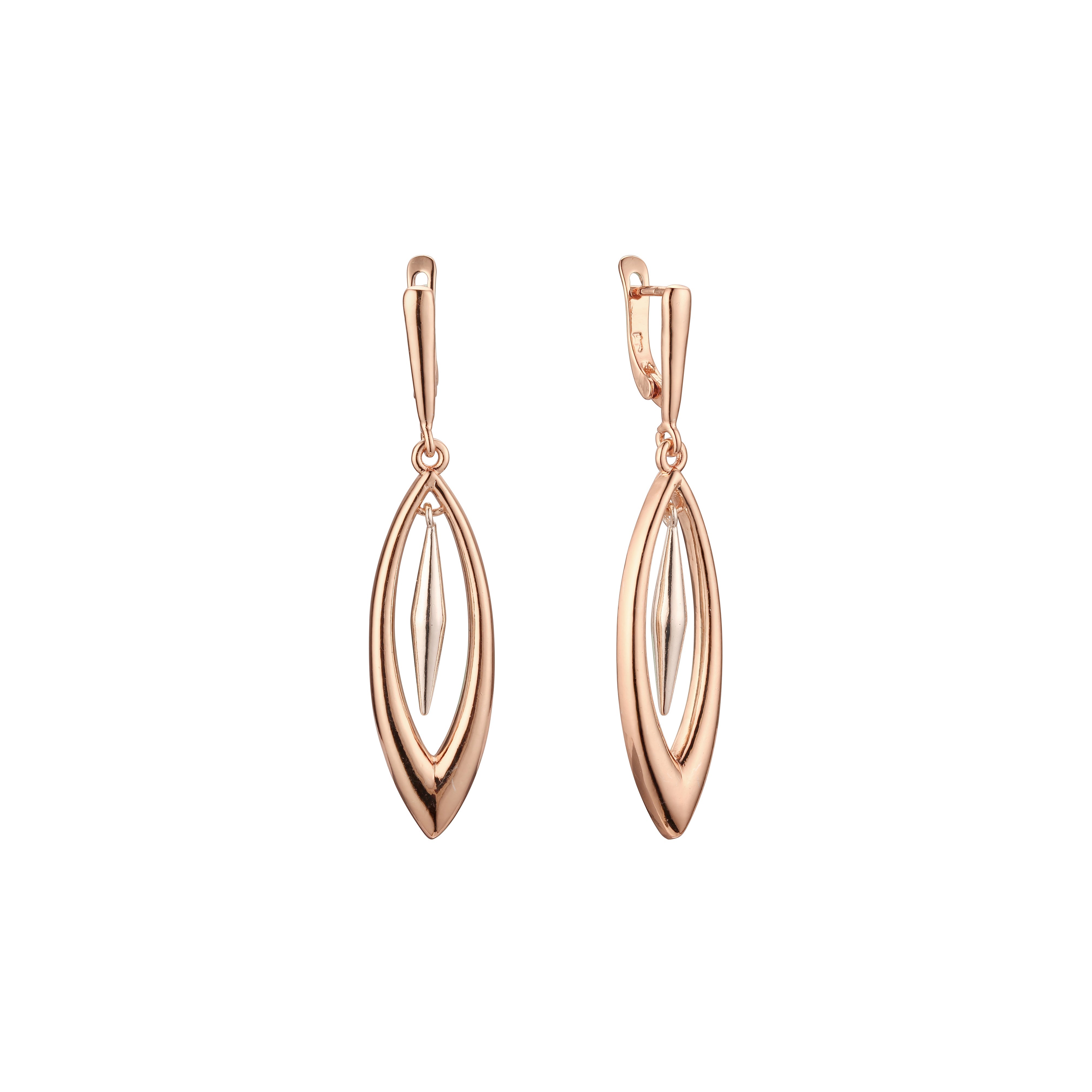 Rose Gold two tone earrings