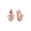 Luxurious three stones cluster earrings in 14K Gold, Rose Gold plating colors