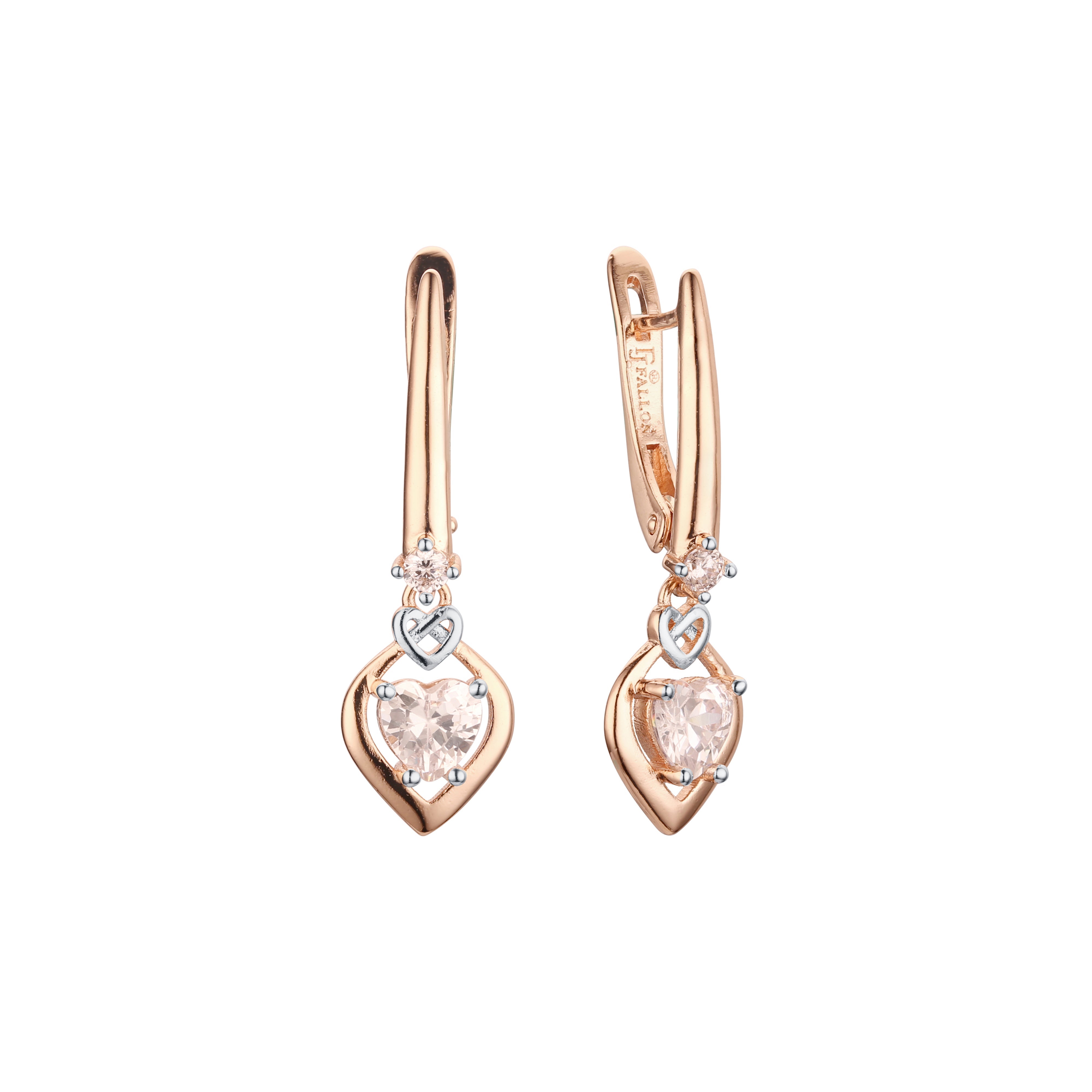 Earrings in Rose Gold, two tone plating colors