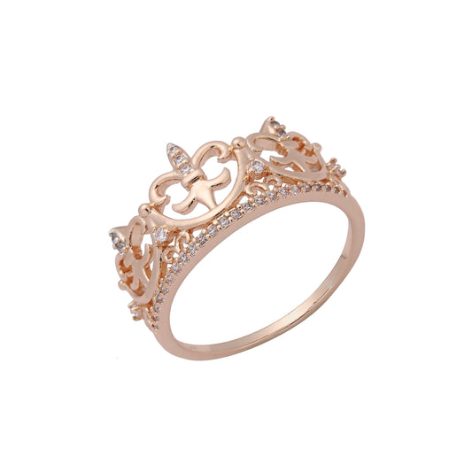 Anillos de corona en oro blanco, Oro 14K, colores de baño de oro rosa