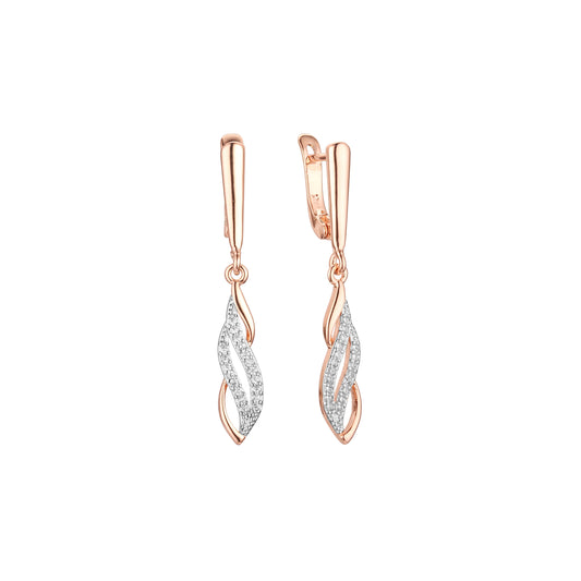 Earrings in Rose Gold, two tone plating colors