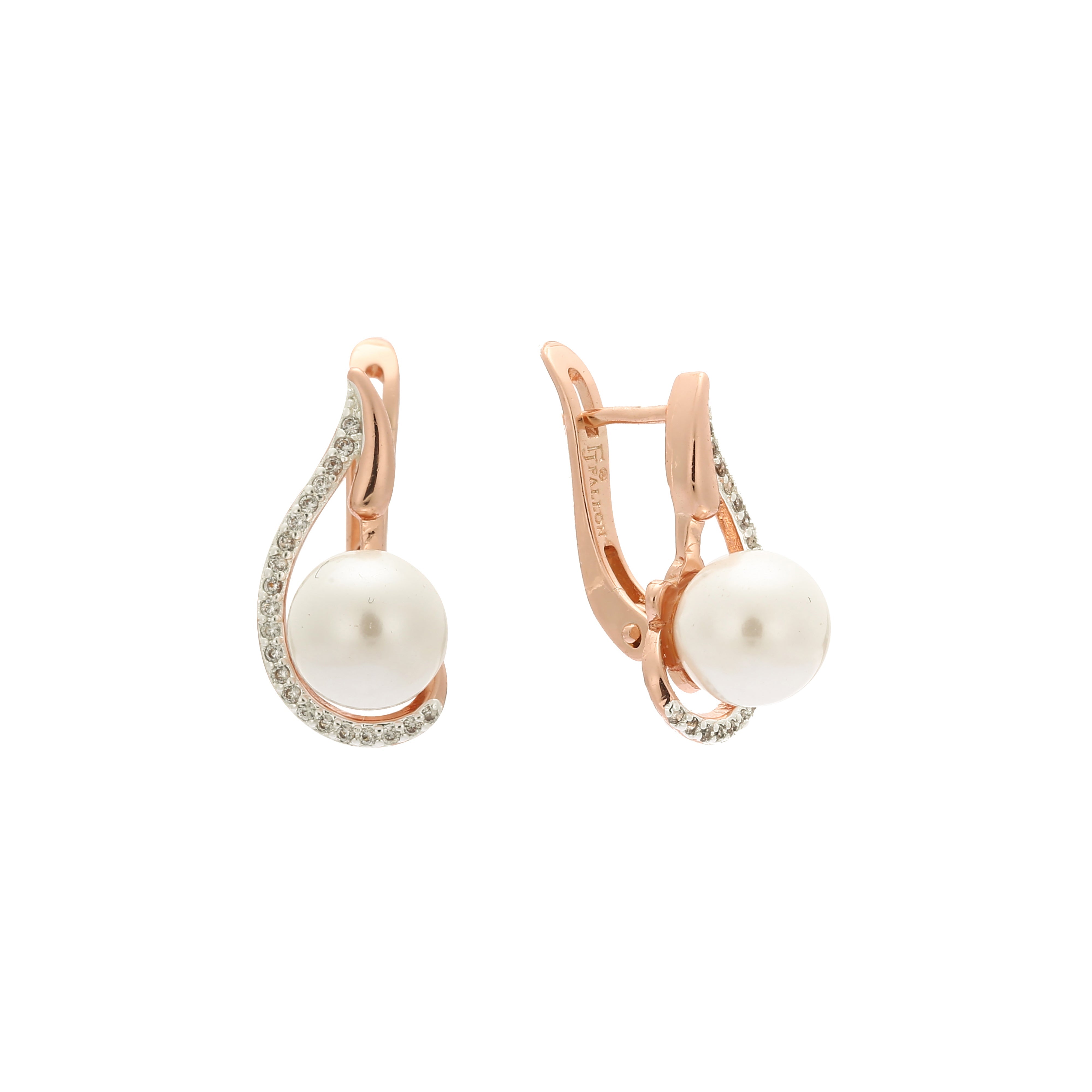 Rose Gold two tone pearl earrings