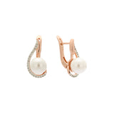 Rose Gold two tone pearl earrings