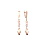 Pendientes de oro rosa con perlas