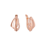 Brincos em ouro 14K, ouro rosa, duas cores de revestimento