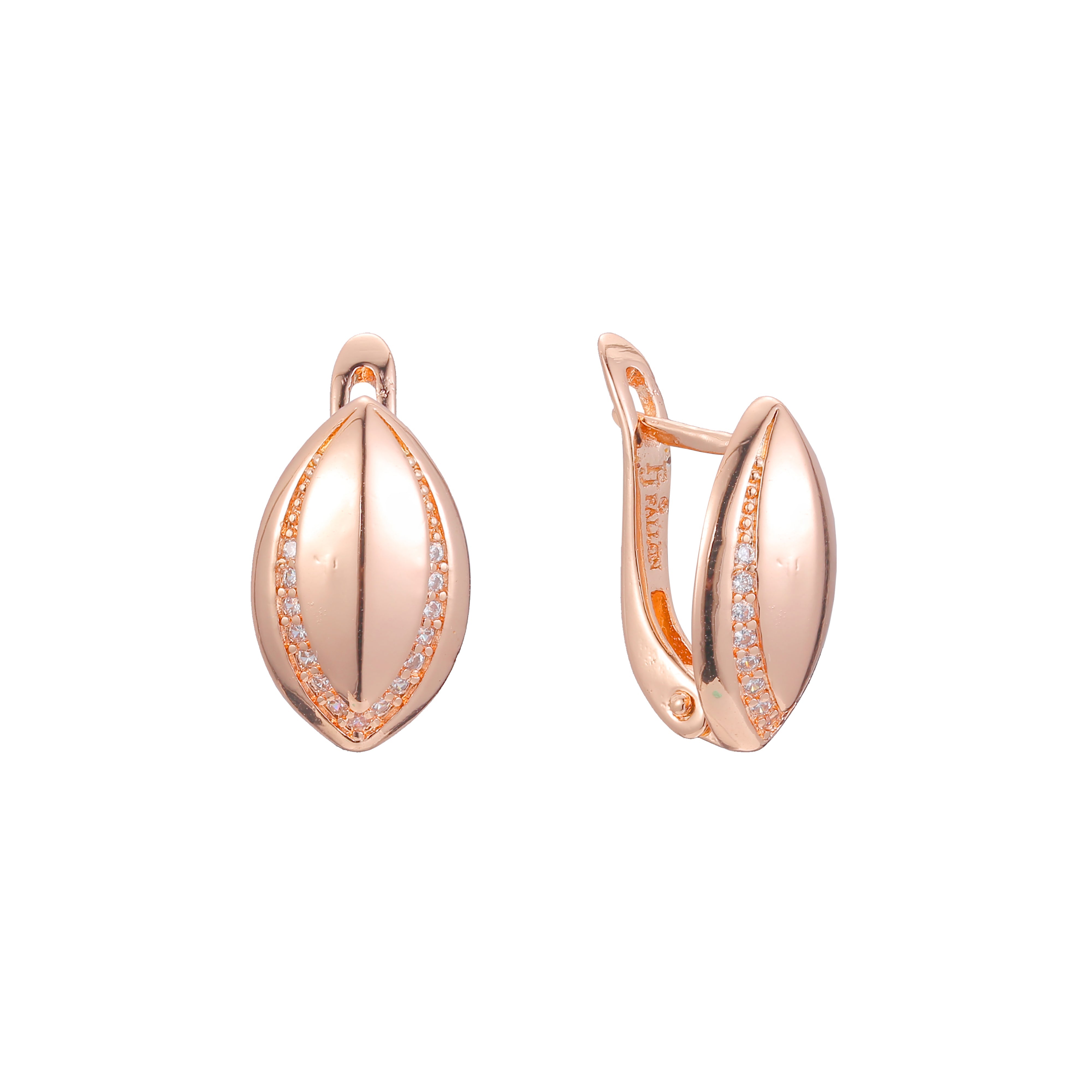 Earrings in 14K Gold, Rose Gold, two tone plating colors