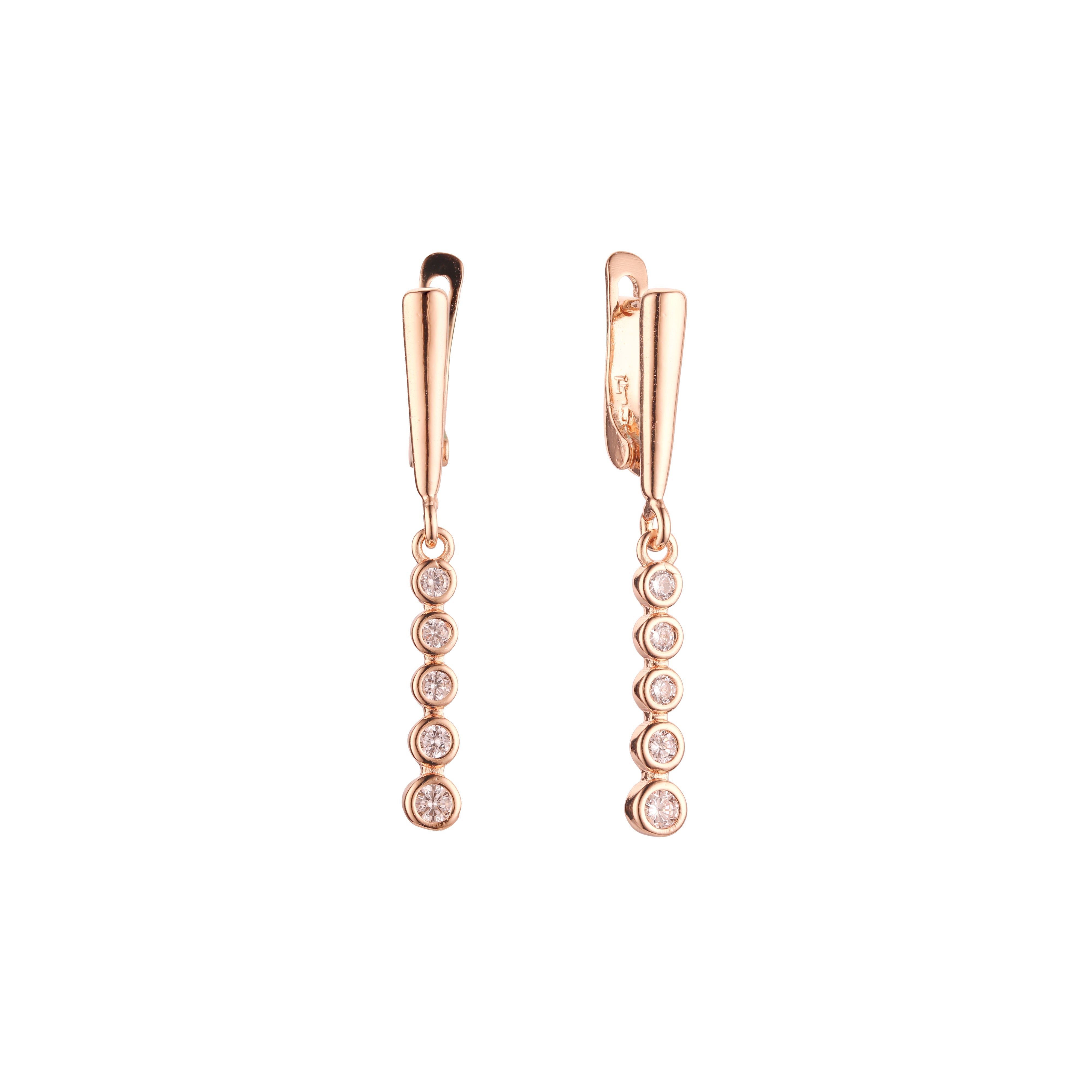 Pendientes de oro rosa