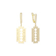 Razor blade earrings in 14K Gold, Rose Gold plating colors