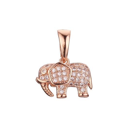 Colgante elefante de oro rosa