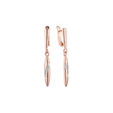 Brincos em ouro 14K, ouro rosa, duas cores de revestimento