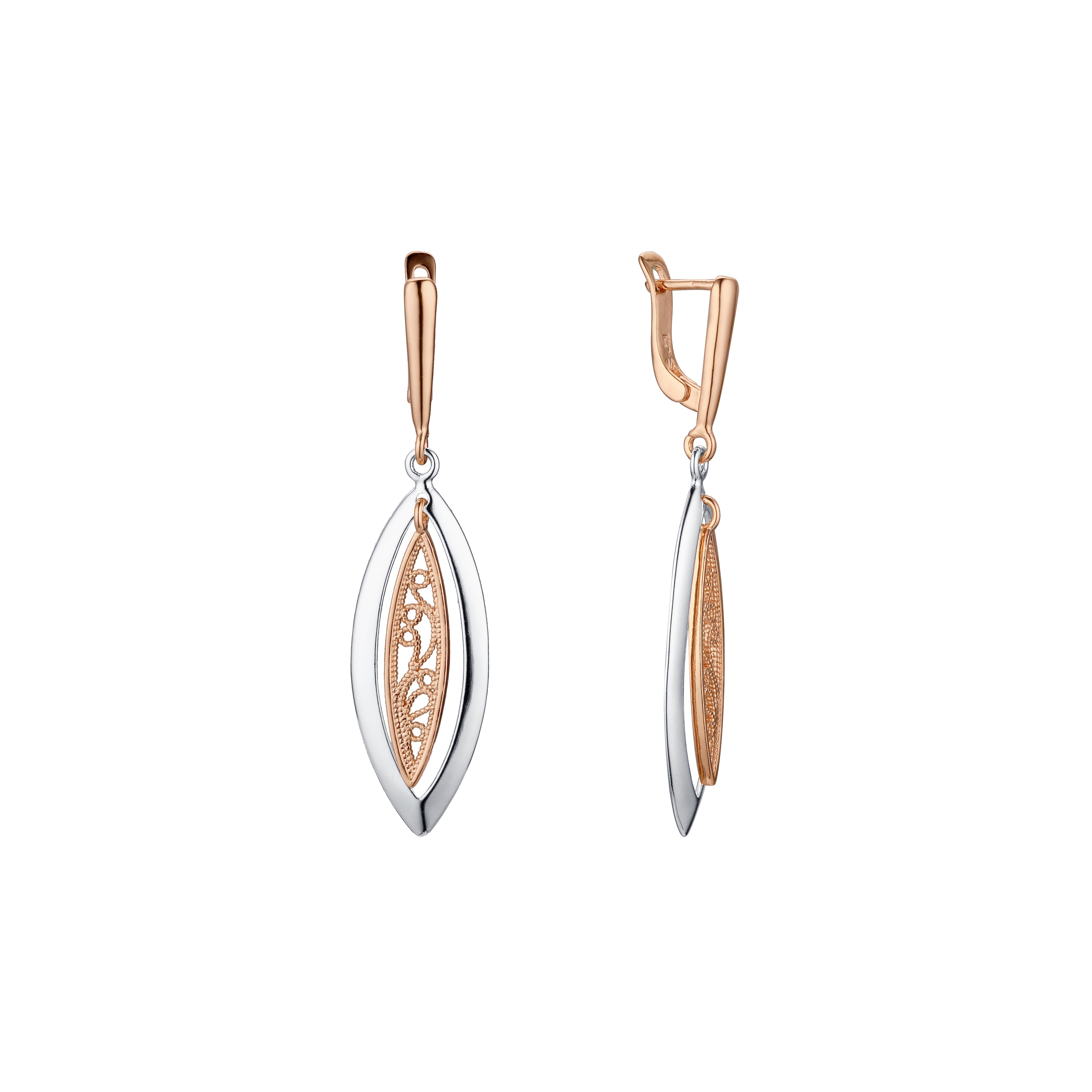 Rose Gold two tone earrings