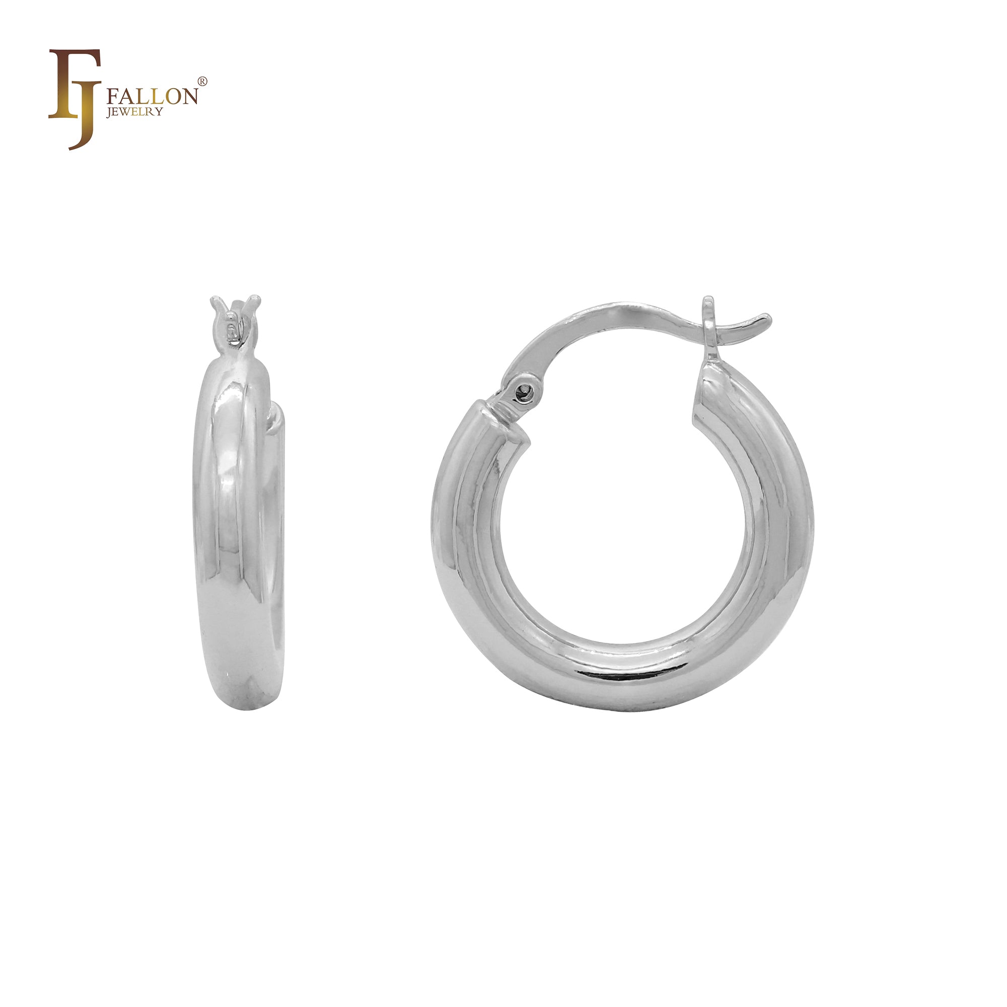 Rounded Glossy thick hoop earrings