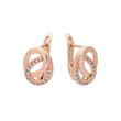 Paved white cz Rose Gold earrings