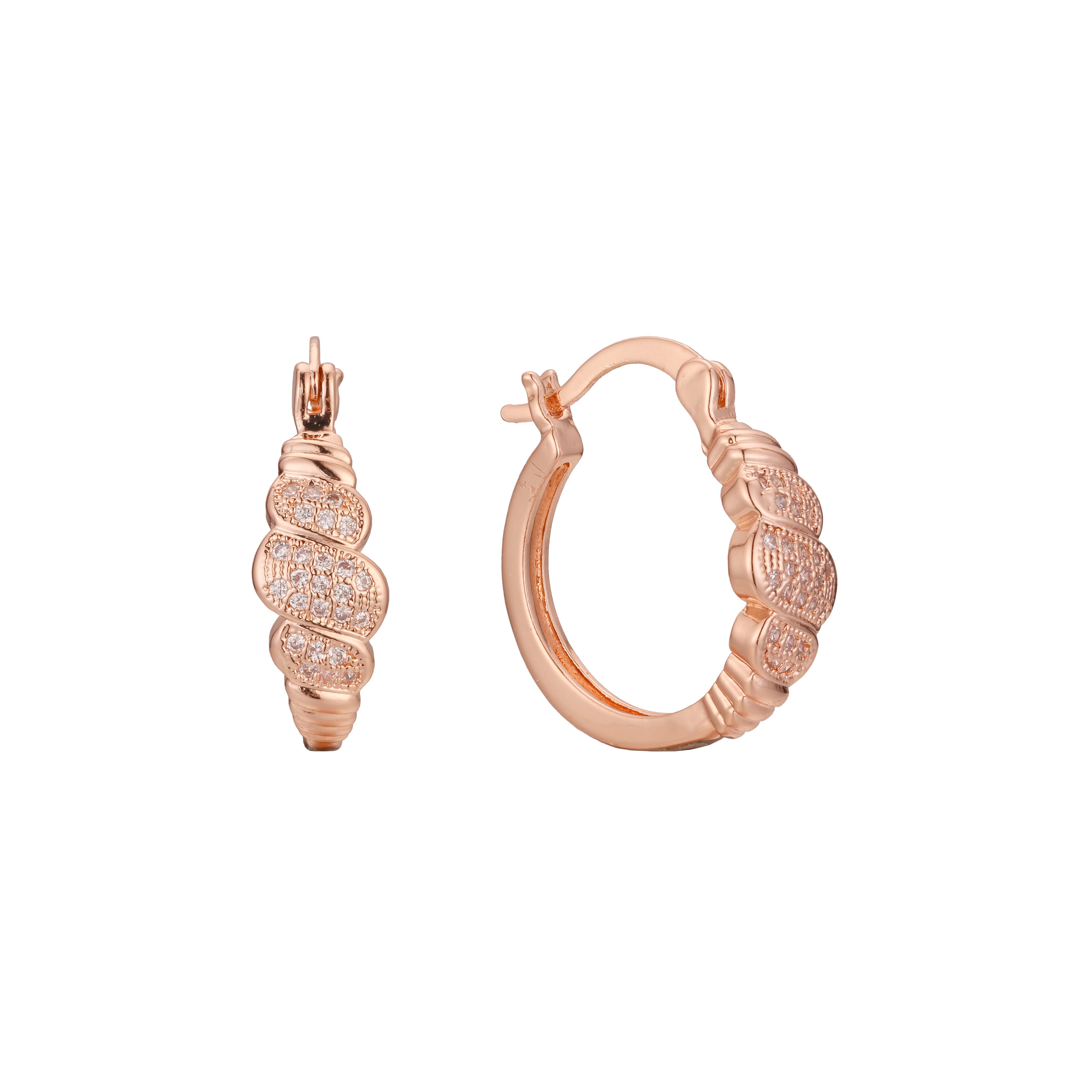 Aretes de aro en Oro de 14K, baño de Oro Rosa colores