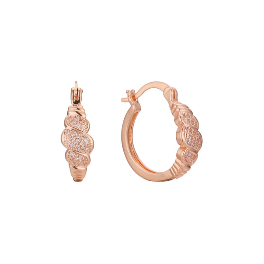 Brincos de argola em ouro 14K, cores banhadas a ouro rosa