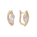 Solitaire Marquise white cz Rose Gold earrings