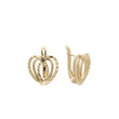 Triple hearts earrings in 14K Gold, Rose Gold two tone plating colors