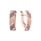 Cluster earrings in Rose Gold, two tone plating colors