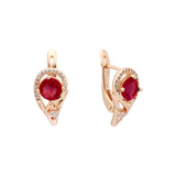 Rose Gold two tone solitaire round earrings