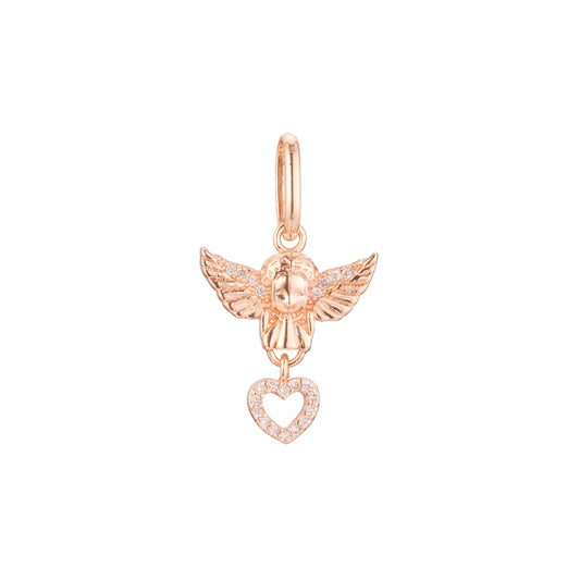 Colgante Cupido en Oro Rosa, baño de Oro 14K colores