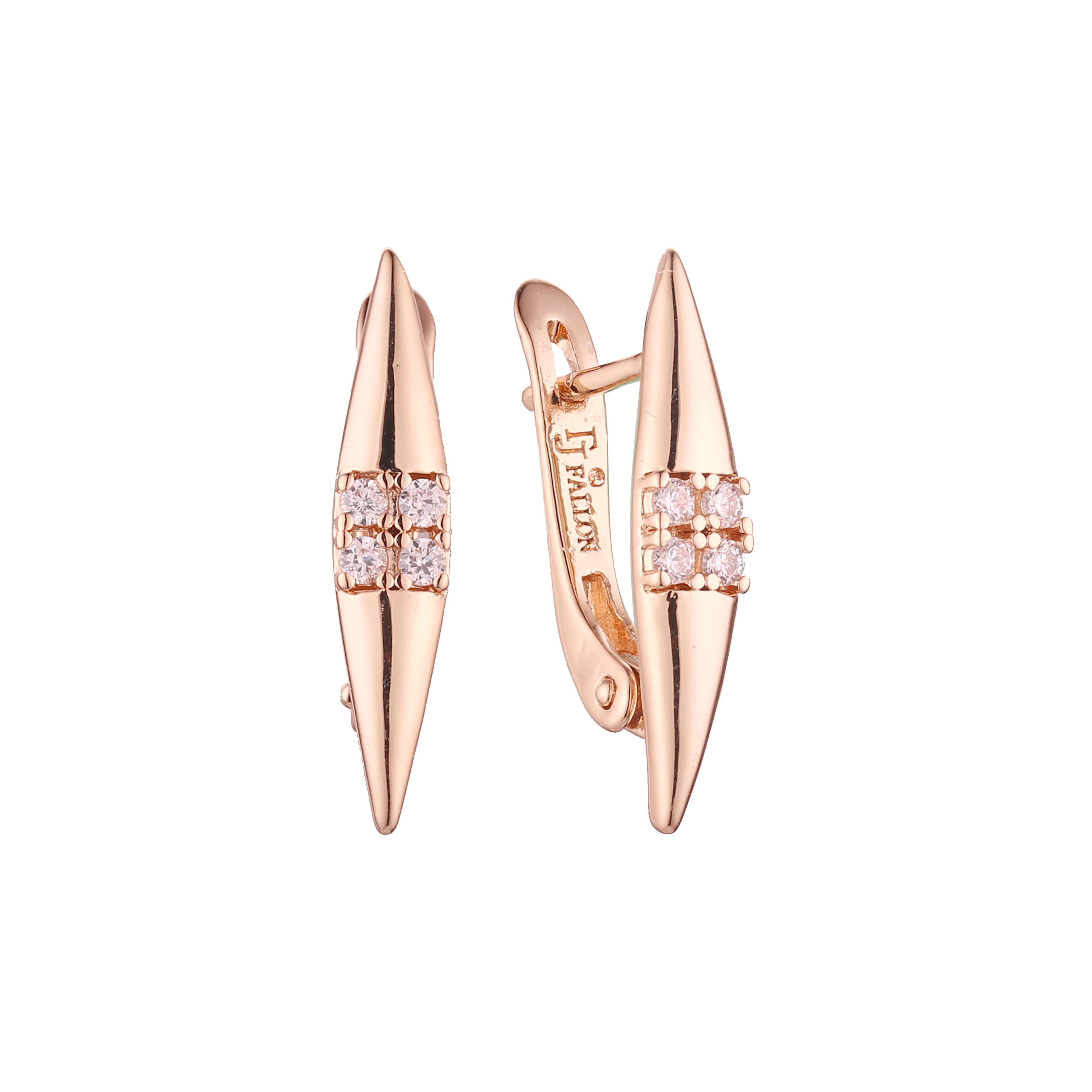 Cluster earrings in 14K Gold, Rose Gold, two tone plating colors