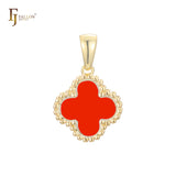 Lucky colorful Clover Rose Gold, 14K Gold, white Gold pendant