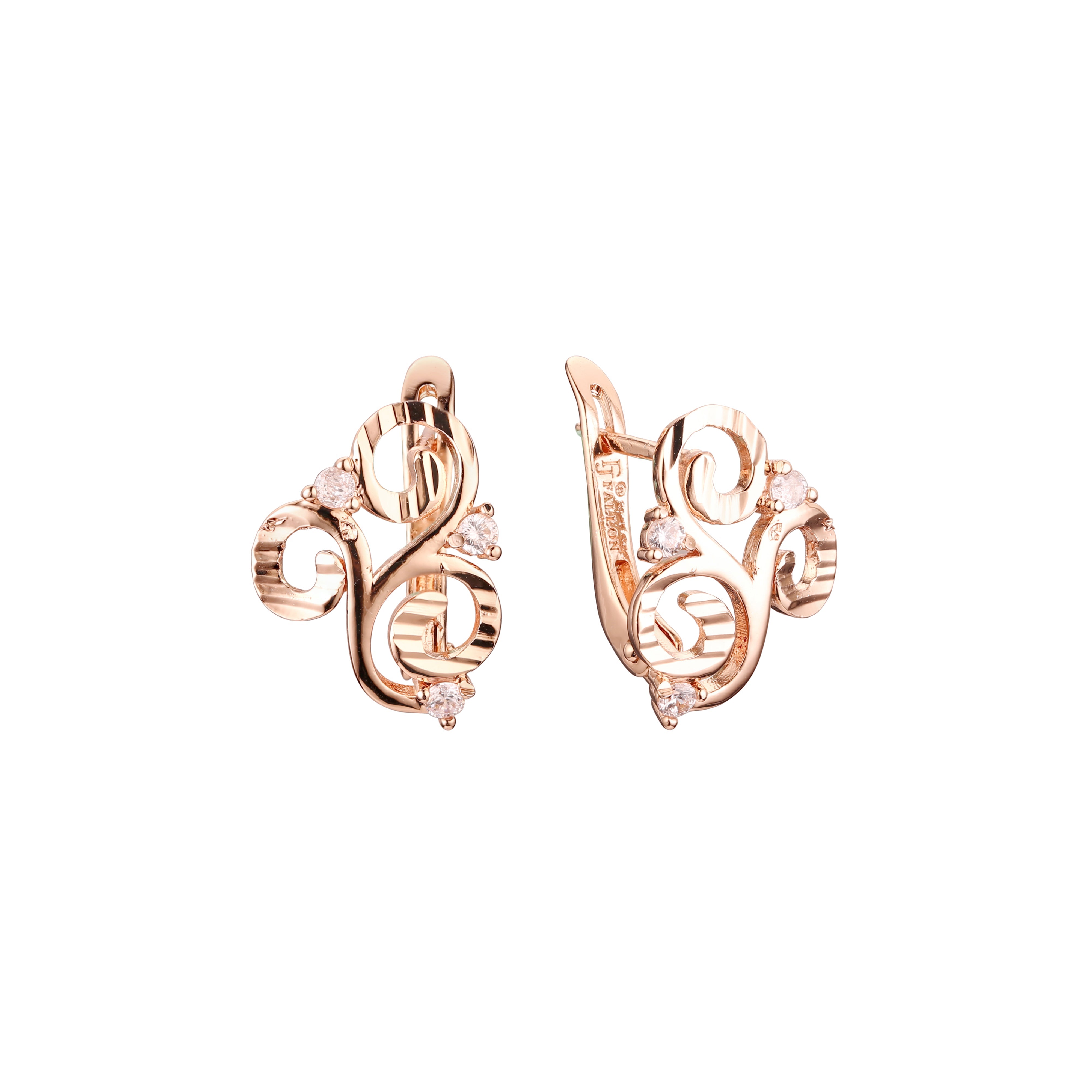 Cloudy earrings in Rose Gold, two tone plating colors