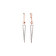 Tall triangle earrings in 14K Gold, Rose Gold, two tone plating colors