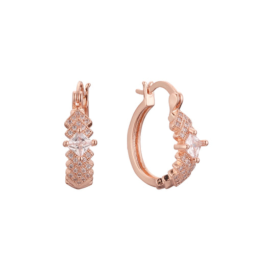 Aretes de aro en Oro de 14K, baño de Oro Rosa colores