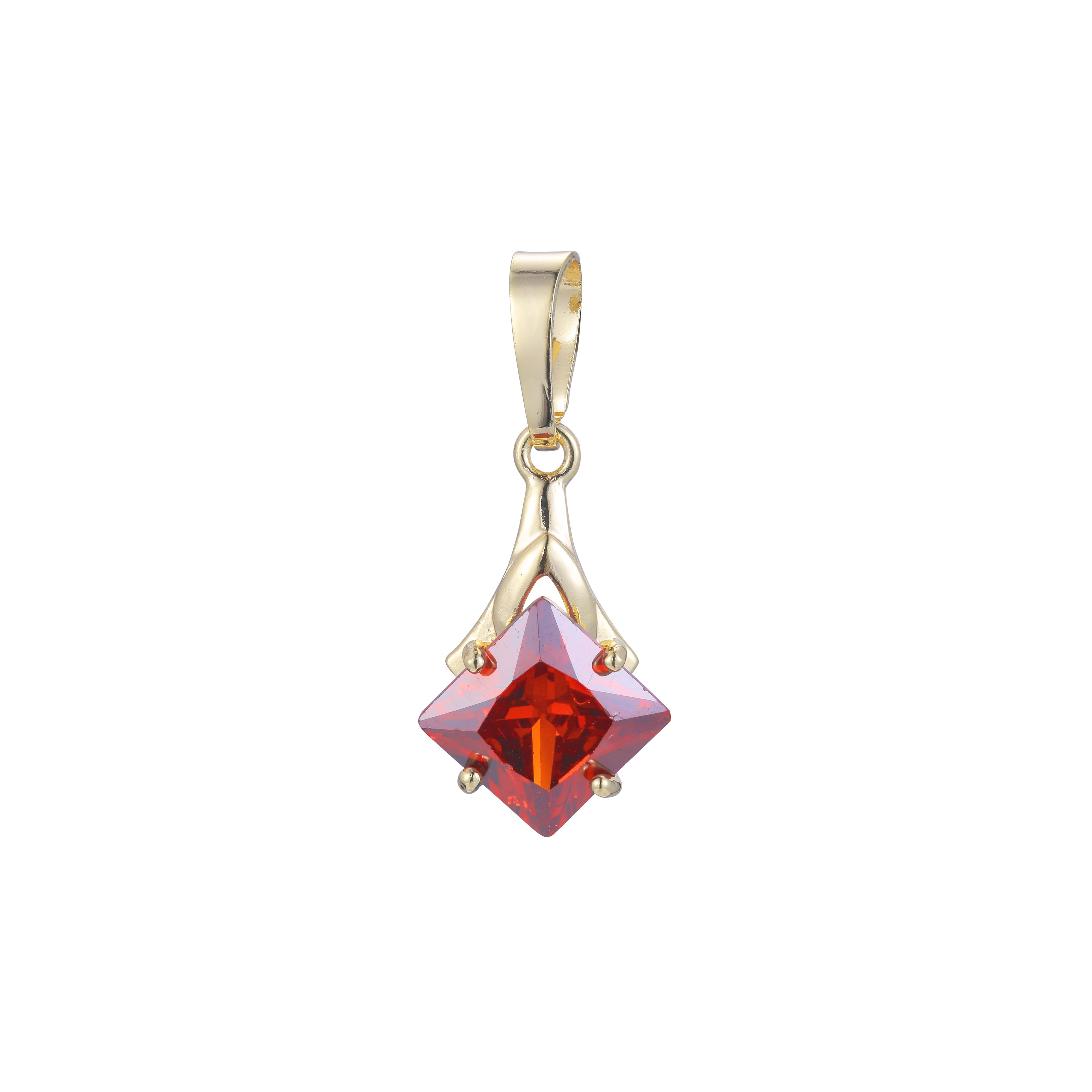 Solitaire pendant in 14K Gold, Rose Gold plating colors