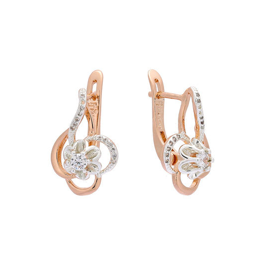 Rose Gold two tone earrings