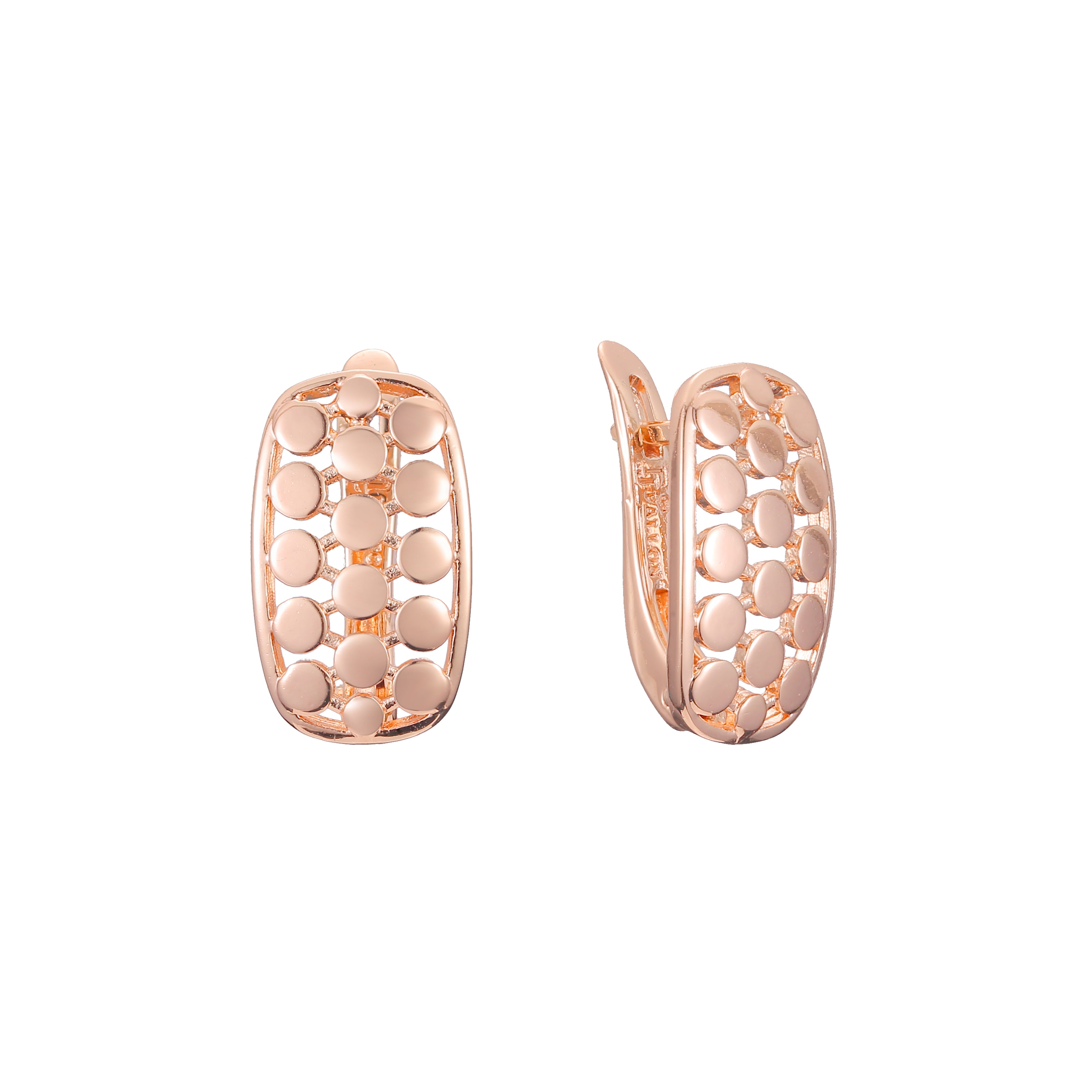 Disc earrings in 14K Gold, Rose Gold, two tone plating colors