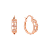 Aretes de aro en Oro de 14K, baño de Oro Rosa colores