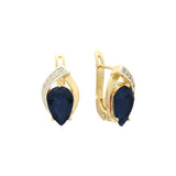 Big teardrop stone earrings in 14K Gold, Rose Gold, two tone plating colors