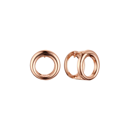 Brincos Huggie em ouro 14K, cores banhadas a ouro rosa