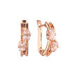 Double cushion cut CZs Rose Gold earrings