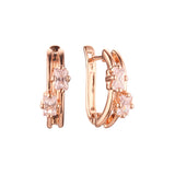 Double cushion cut CZs Rose Gold earrings