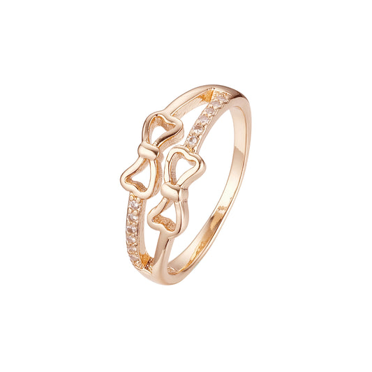 Anillos de doble nudo en oro rosa