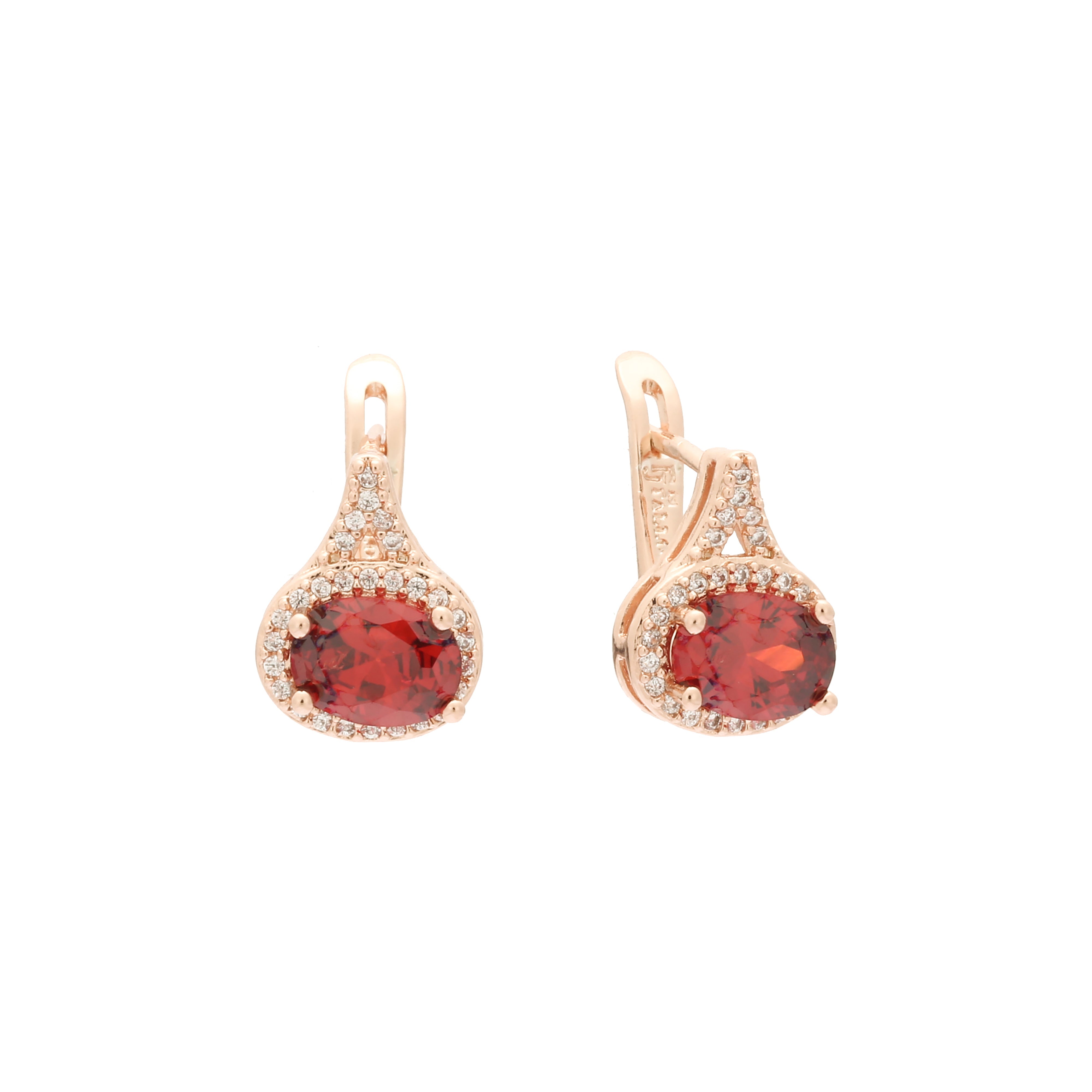 Rose Gold solitaire halo earrings